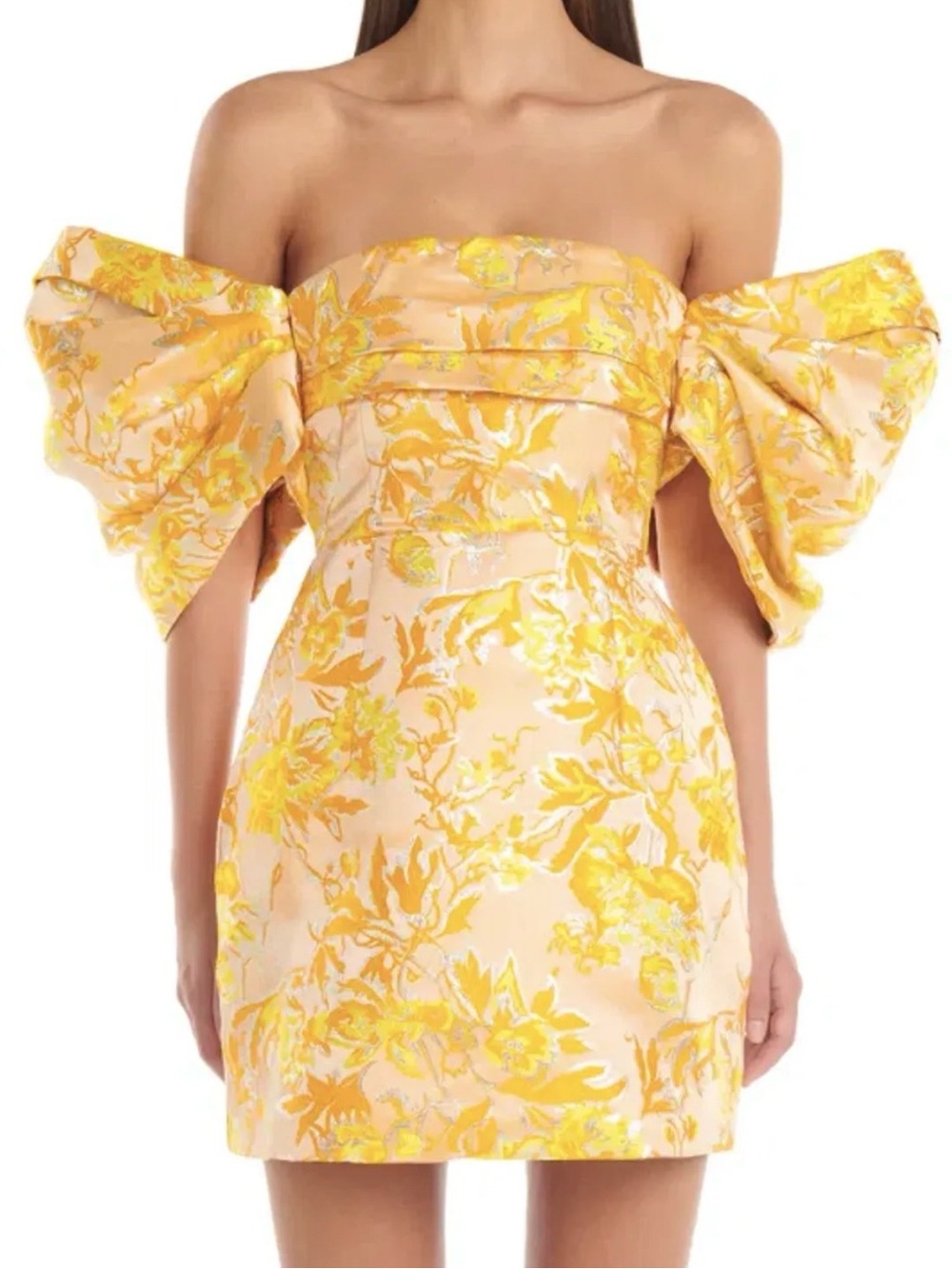 Off-Shoulder Yellow Floral Mini Dress ELIYA THE LABEL